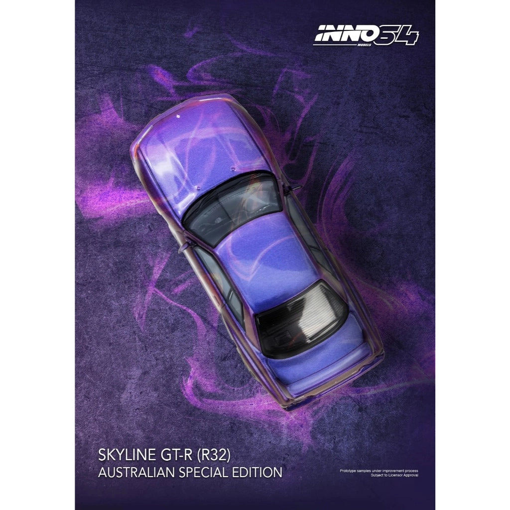 INNO 64 1/64 NISSAN SKYLINE GT-R (R32) MIDNIGHT PURPLE AUSTRALIAN SPECIAL EDITION - IN64-R32-MP-AS