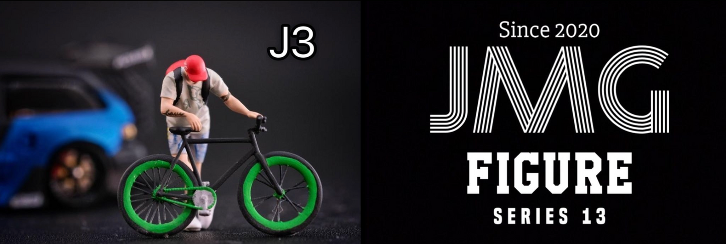 JMG FIGURINE 1/64 FIGURE WITH BICYCLE - SERIES 13 ( J3 )