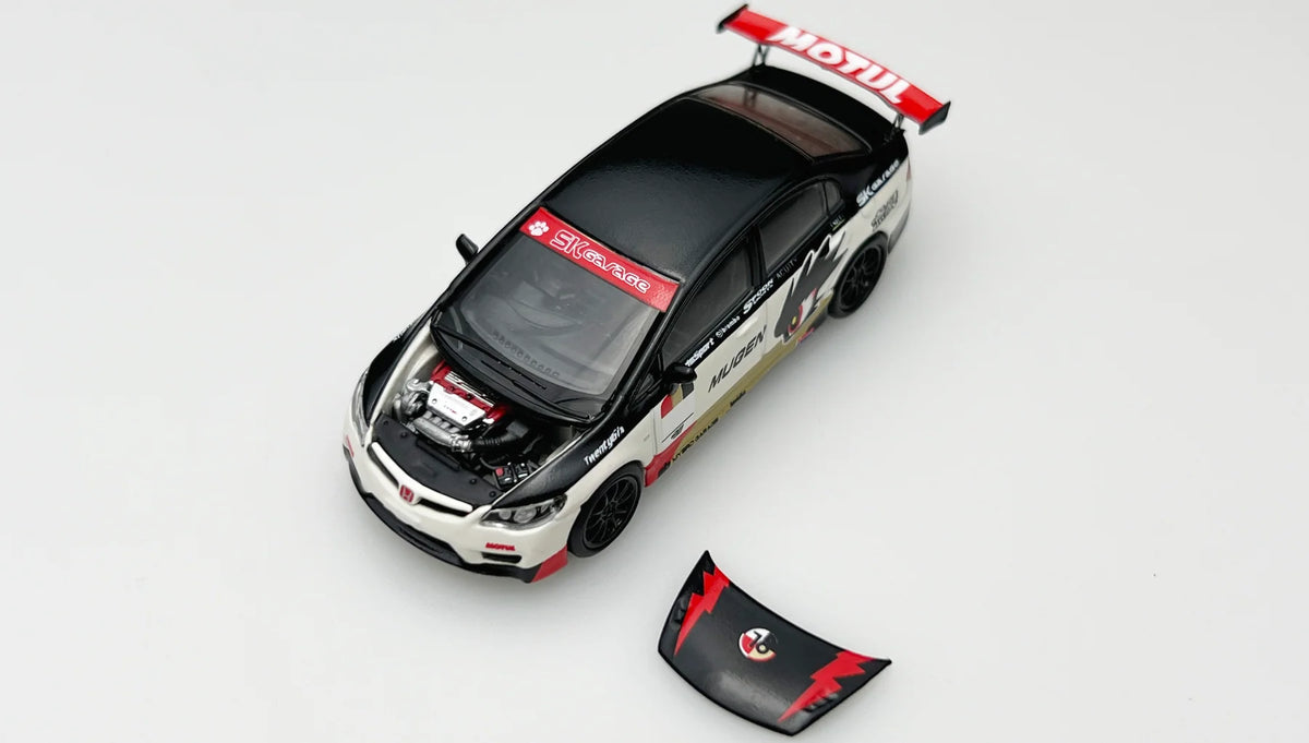 MOTORHELIX 1/64 HONDA CIVIC TYPE R (FD2) MUGEN LIVERY WHITE M65406