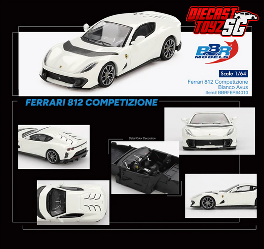 BBR MODELS 1/64 FERRARI 812 COMPETIZIONE BIANCO AVUS - BBRFER64010