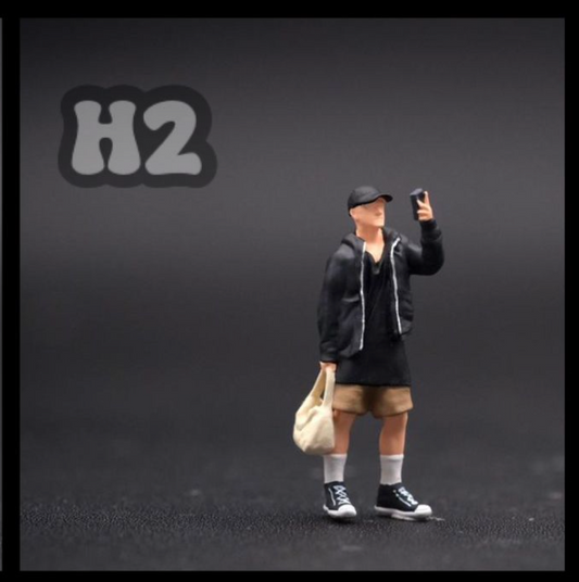 JM FIGURINE 1/64 FIGURE TAKING A SELFIE - SERIES 17 (H2)