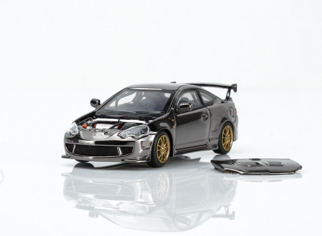 MOTORHELIX 1/64 Honda Integra DC2 & DC5 MUGEN Customized Black Chrome 2-Car Set | TMCS 2026 EXCLUSIVE