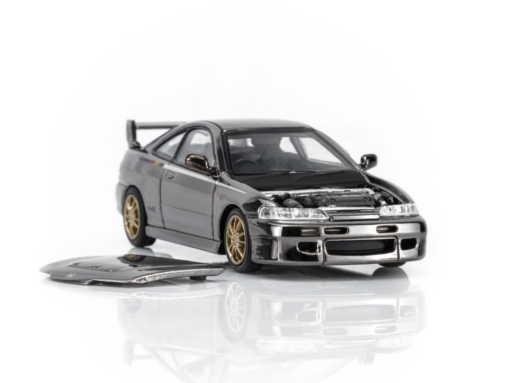 MOTORHELIX 1/64 Honda Integra DC2 & DC5 MUGEN Customized Black Chrome 2-Car Set | TMCS 2026 EXCLUSIVE