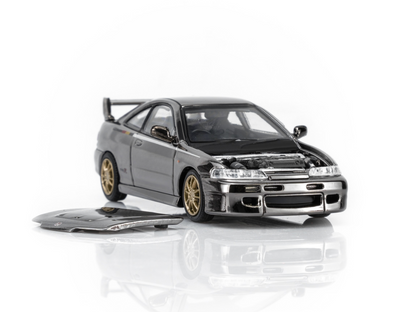 MOTORHELIX 1/64 Honda Integra DC2 & DC5 MUGEN Customized Black Chrome 2-Car Set | TMCS 2026 EXCLUSIVE