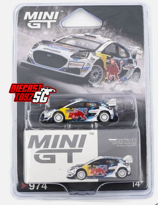 MINI GT #974 1/64 Ford Puma Rally1 #13 M-Sport Ford WRT 2024 Rally Monte Carlo * BLISTER PACK *
