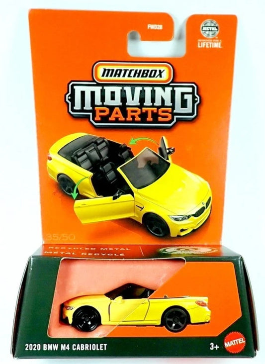 MATCHBOX 2020 BMW M4 CABRIOLET YELLOW MOVING PARTS
