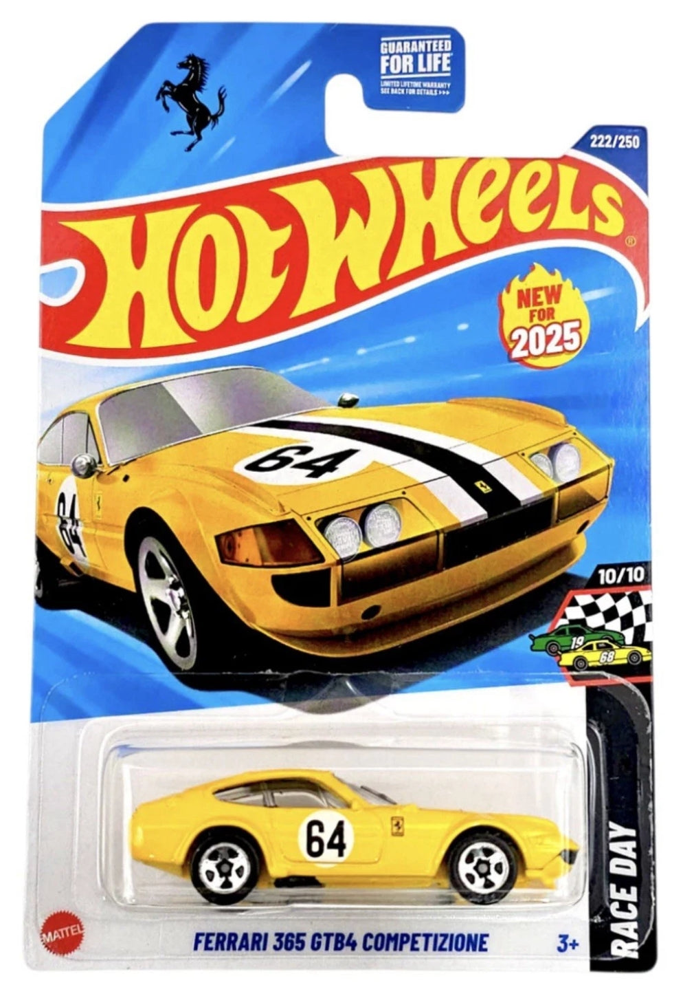 Hot Wheels Basic Car Ferrari 365 GTB4 Competizione Yellow