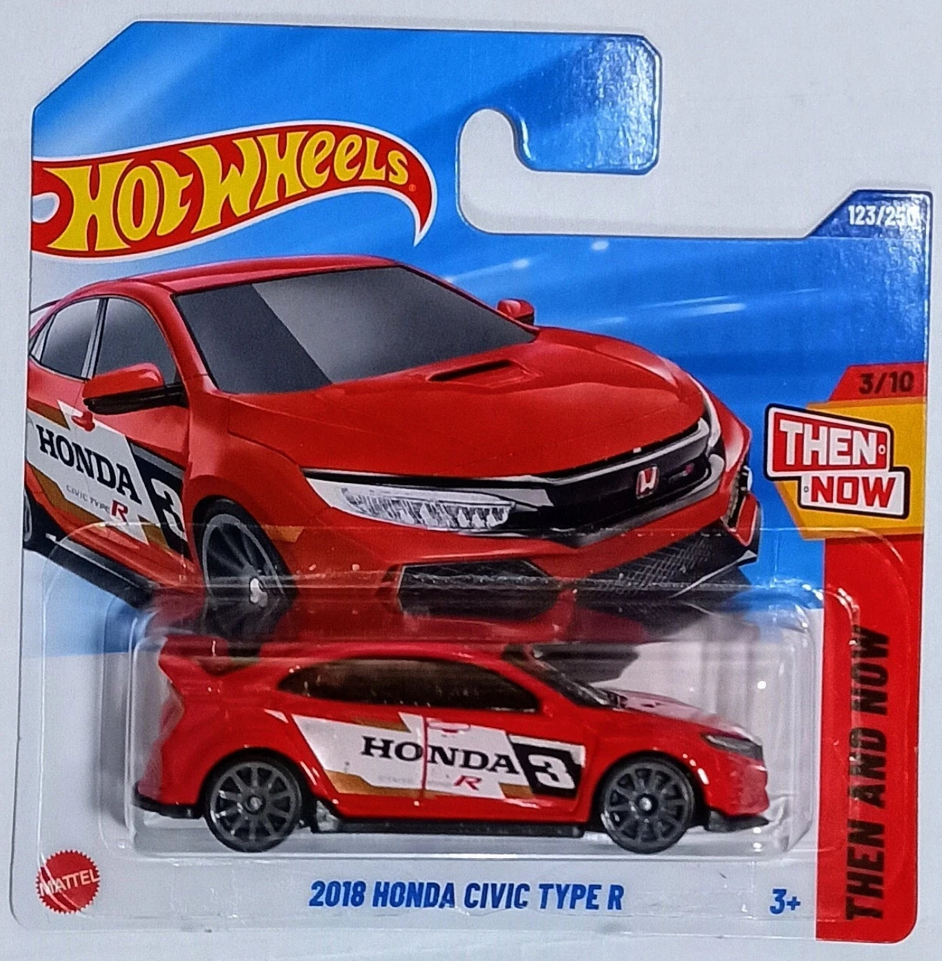 Hot Wheels Basic Car 2018 Honda Civic Type R Red Short Card