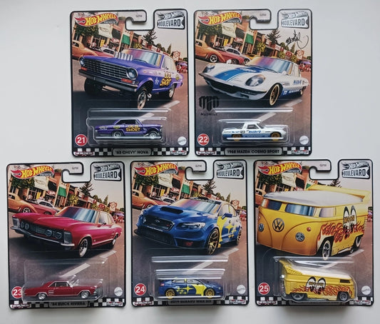 Hot Wheels Premium Boulevard Series ( #21 - #25) Set