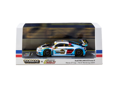 TARMAC WORKS 1/43 Audi R8 LMS GT3 evo II Macau GT Cup - FIA GT World Cup 2024 - Race Version #30 Uno Racing with A4 poster