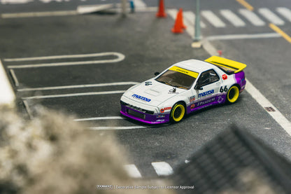 Tarmac Works 1/64 Pandem Mazda RX-7 FC3S White / purple - HOBBY64