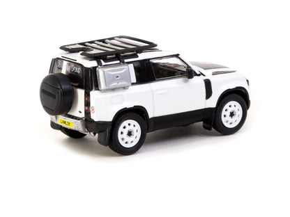 Tarmac Works 1/64 Land Rover Defender 90 White Metallic - Lamley Special Edition - GLOBAL64