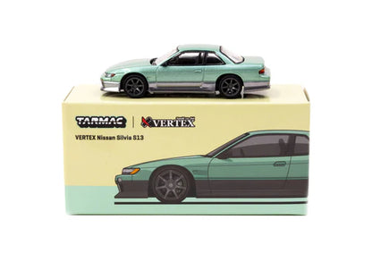 Tarmac Works 1/64 VERTEX Nissan Silvia S13 Green/Grey - GLOBAL64