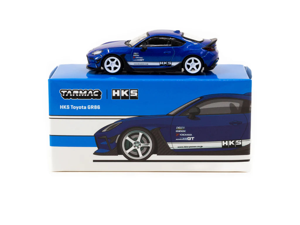 Tarmac Works 1/64 HKS Toyota GR86 Blue Metallic - GLOBAL64