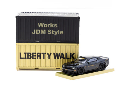 Tarmac Works 1/64 LB-WORKS Dodge Challenger SRT Hellcat Black Metallic - GLOBAL64
