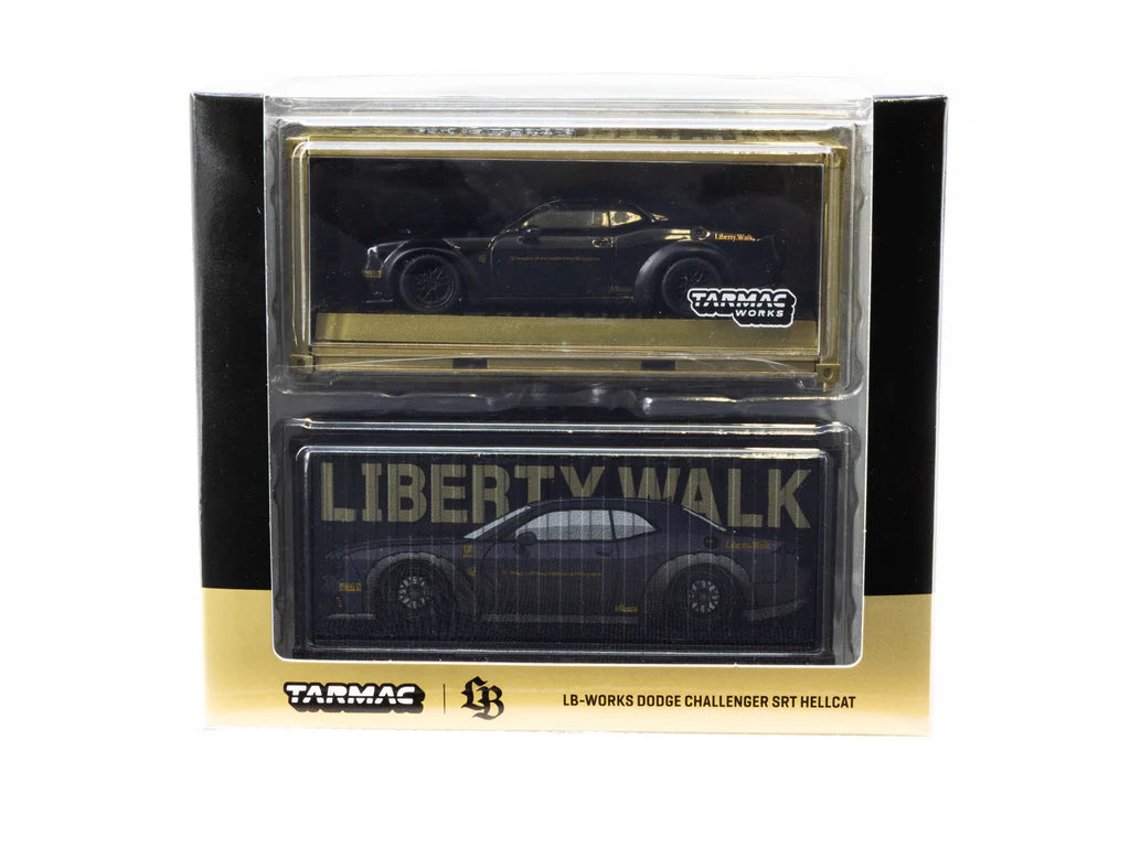 Tarmac Works 1/64 LB-WORKS Dodge Challenger SRT Hellcat Black Metallic - GLOBAL64