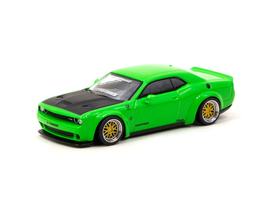 Tarmac Works 1/64 LB-WORKS Dodge Challenger SRT Hellcat Green Metallic - GLOBAL64