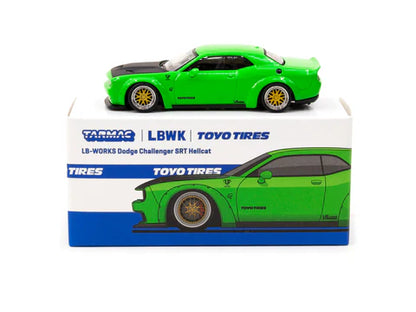 Tarmac Works 1/64 LB-WORKS Dodge Challenger SRT Hellcat Green Metallic - GLOBAL64