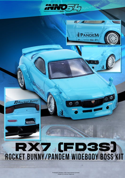 INNO64 1/64 PANDEM ROCKET BUNNY RX7 (FD3S) Tiffany Blue IN64-RX7FDP-TIFBLU