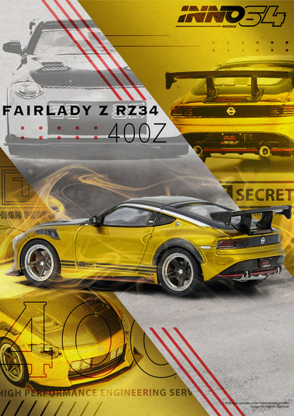 INNO 64 1/64 TOP SECRET FAIRLADY Z (RZ34) GOLD - IN64-400ZTS-GOLD
