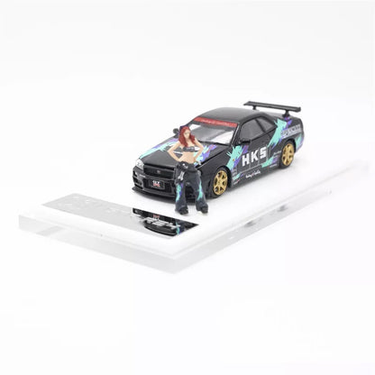 Cool Art 1/64 Nissan Skyline GT-R R34 Nismo Z-Tune HKS with Figurine