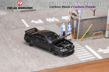 Focal Horizon FH 1/64 Diecast Model Skyline R33 GT-R, Nismo 400R Carbon Black