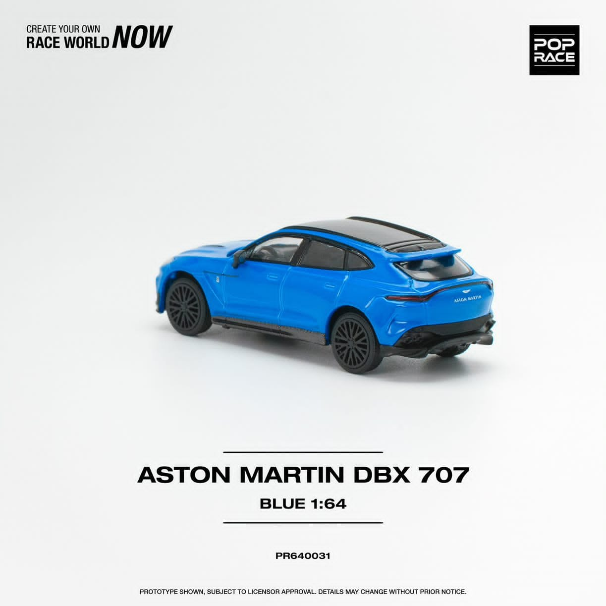 POPRACE 1/64 ASTON  MARTIN DBX 707 BLUE PR640031