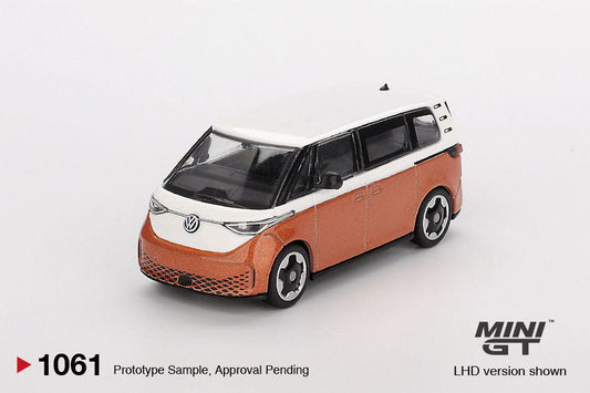 * PRE ORDER * MINI GT #1061 1/64 Volkswagen ID. Buzz Candy White / Energetic Orange (LHD)