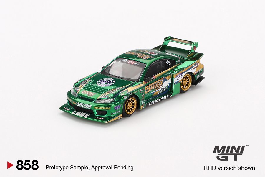 優先配送 Nissan 1/64 #858 GT MINI LB-Super LBWK SILVIA S15 Silhouette ミニカー