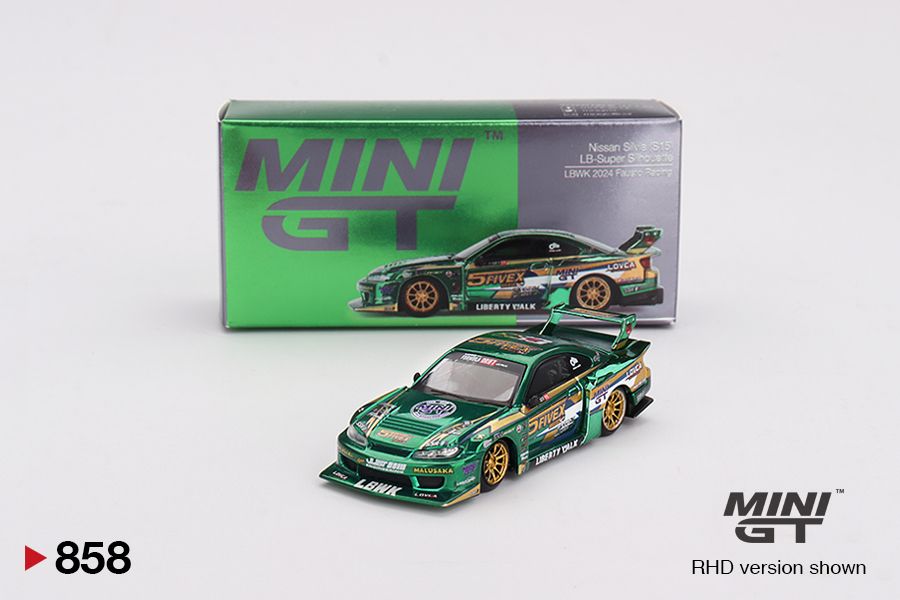 MINI GT #858 1/64 Nissan LB-Super Silhouette S15 SILVIA LBWK 2024 Fausto Racing -RHD * BLISTER PACK *