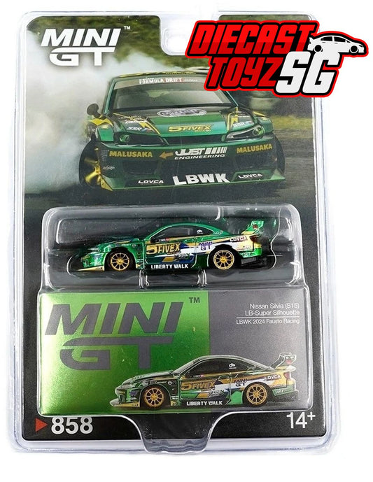 MINI GT #858 1/64 Nissan LB-Super Silhouette S15 SILVIA LBWK 2024 Fausto Racing -RHD * BLISTER PACK *