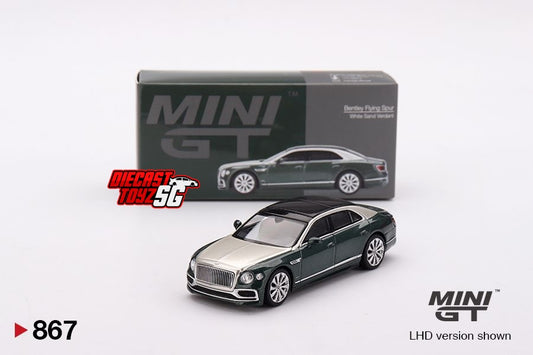 MINI GT #867 1/64 Bentley Flying Spur White Sand Verdant (RHD)