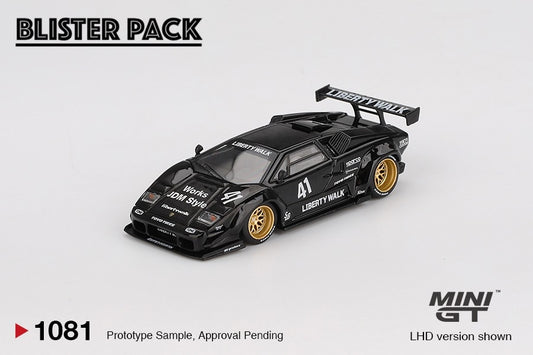 * PRE ORDER * MINI GT #1081 1/64 Lamborghini Countach LB-WORKS Black ( LHD ) - BLISTER PACK