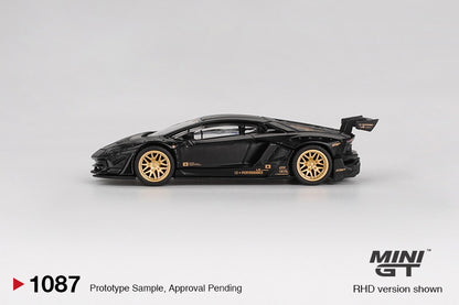 * PRE ORDER * MINI GT #1087 1/64 LB★WORKS Lamborghini Aventador Limited Edition Matte Black ( RHD)