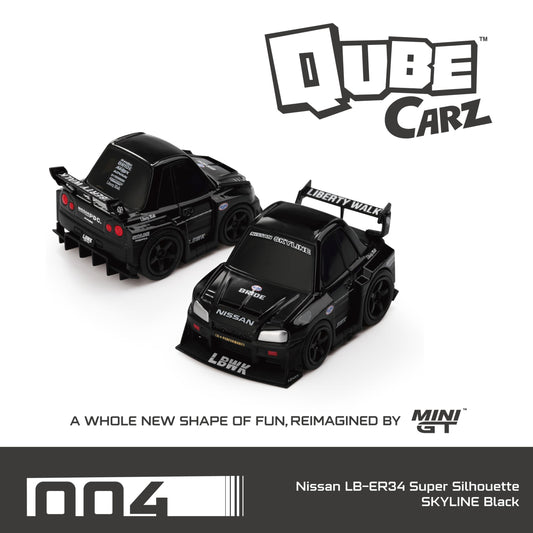 * PRE ORDER * MINI GT QubeCarz Nissan LB-ER34 Super Silhouette SKYLINE Black QZ00401-BL