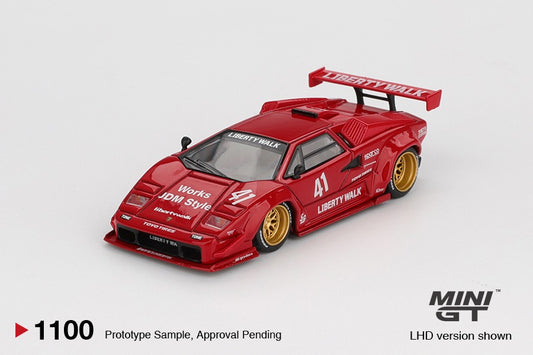 * PRE ORDER * MINI GT #1100 1/64 Lamborghini Countach LB-WORKS Red (RHD)