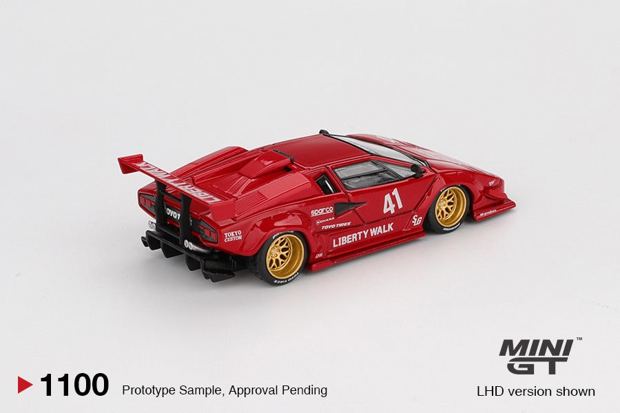 * PRE ORDER * MINI GT #1100 1/64 Lamborghini Countach LB-WORKS Red (RHD)