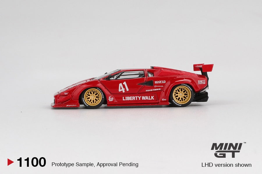 * PRE ORDER * MINI GT #1100 1/64 Lamborghini Countach LB-WORKS Red (RHD) - BLISTER PACK