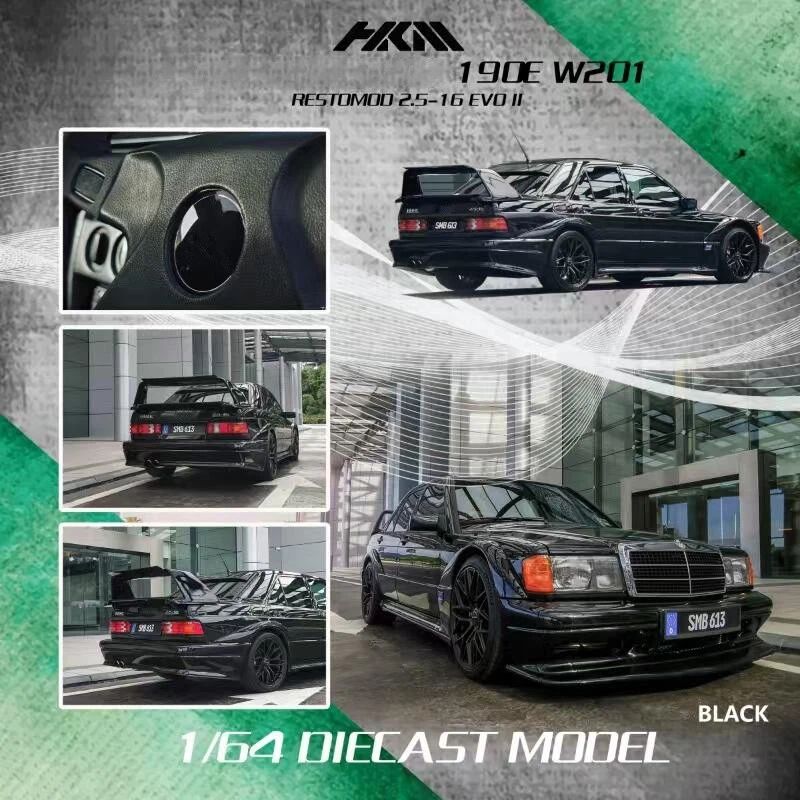 HKM 1/64 Black 190E W201 2.5-16 Evo II Sedan Sports