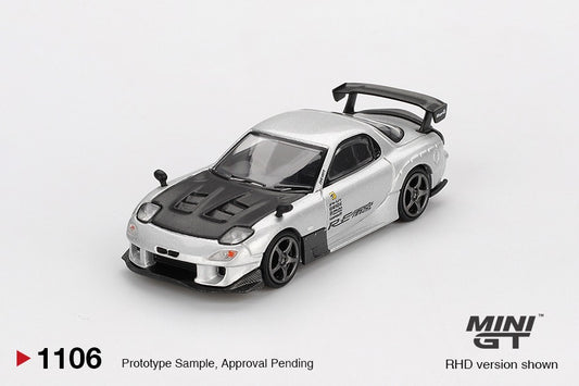 * PRE ORDER * MINI GT #1106 1/64 Mazda RX-7 RE-Amemiya Silver Metallic (RHD)