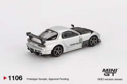 * PRE ORDER * MINI GT #1106 1/64 Mazda RX-7 RE-Amemiya Silver Metallic * BLISTER PACK *