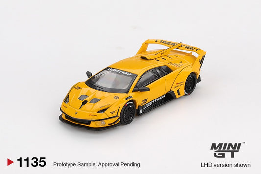 * PRE ORDER * MINI GT #1135 1/64 LB-Silhouette WORKS MURCIELAGO GT Evo Yellow (RHD)