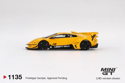 * PRE ORDER * MINI GT #1135 1/64 LB-Silhouette WORKS MURCIELAGO GT Evo Yellow (RHD)