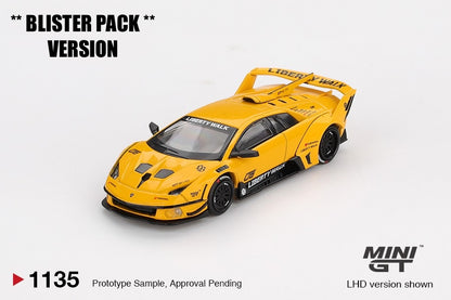 * PRE ORDER * MINI GT #1135 1/64 LB-Silhouette WORKS MURCIELAGO GT Evo Yellow * BLISTER PACK *