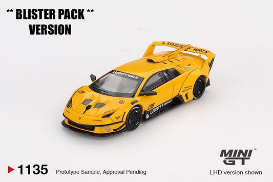 * PRE ORDER * MINI GT #1135 1/64 LB-Silhouette WORKS MURCIELAGO GT Evo Yellow * BLISTER PACK *