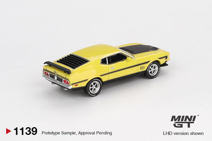 * PRE ORDER * MINI GT #1139 1/64 Ford Mustang Mach1 Grabber Yellow * BLISTER PACK *