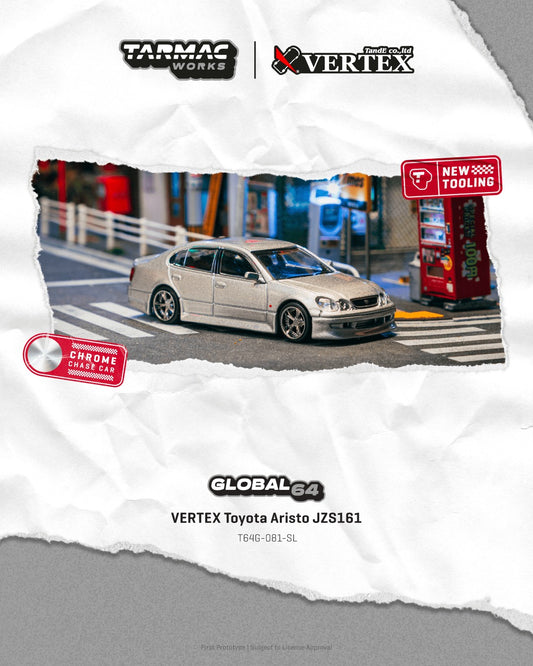 * PRE ORDER * TARMAC WORKS 1/64 VERTEX Toyota Aristo JZS161 Silver