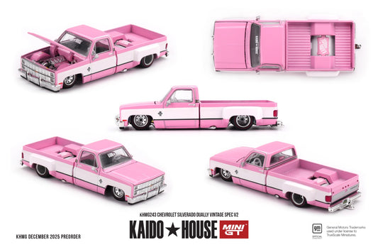 * PRE ORDER * [ Kaido House x MINI GT ] 1/64 CHERVOLET SILVERADO DUALLY VINTAGE SPEC V2  KHMG243