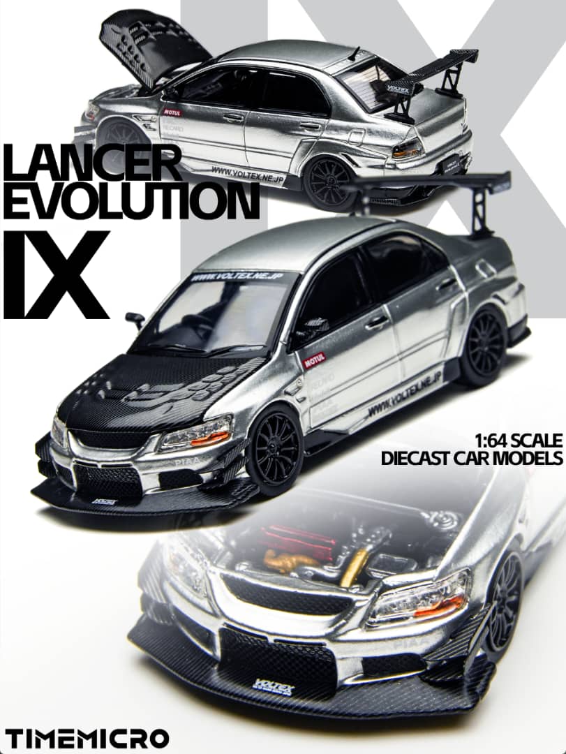 Time Micro 1/64 EVO 9 LANCER EVOLUTION IX TM800213 Silver