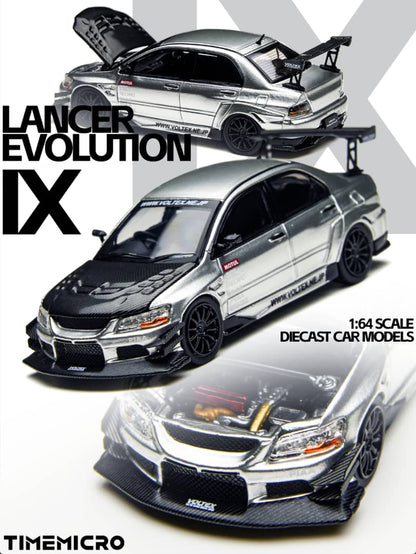 Time Micro 1/64 EVO 9 LANCER EVOLUTION IX TM800213 Silver